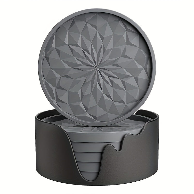 Set van 6 Antislip Onderzetters met Houder – Duurzaam & Praktisch