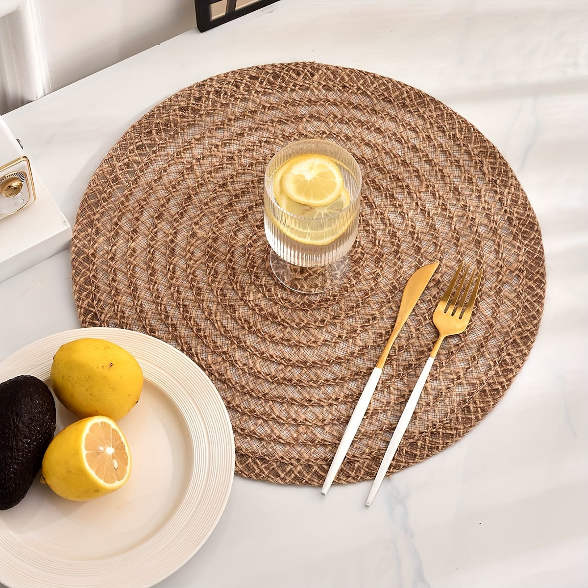 Boho Chic Geweven Jute Onderzetters – 4-delige Set