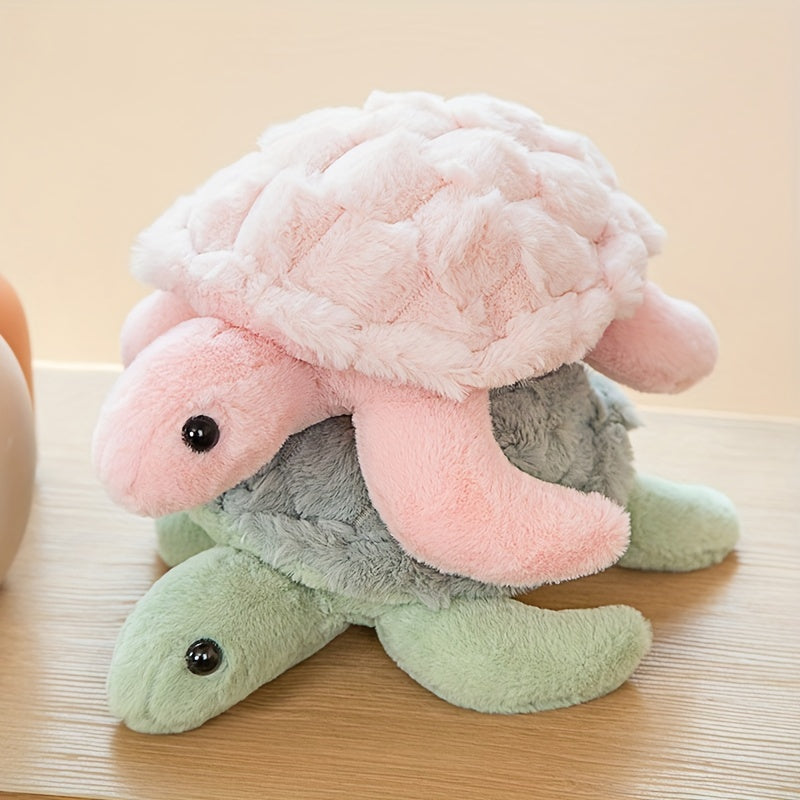 Schattige Schildpad Knuffel – Zachte & Knuffelbare Zeeschildpad in Groen/Roze