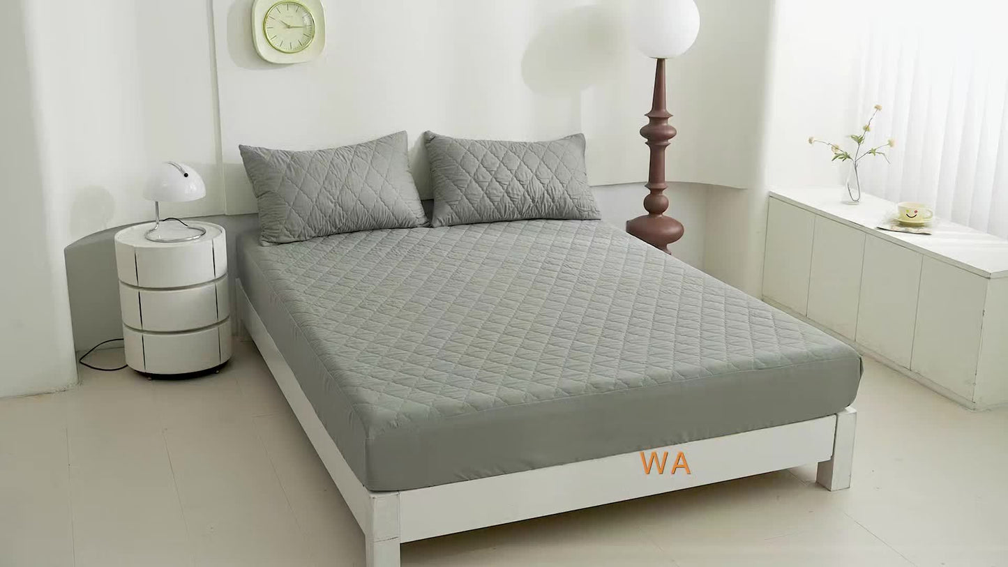 Ultra-Zachte Matrasbeschermer met Geometrisch Ontwerp – Voor Optimaal Slaapcomfort