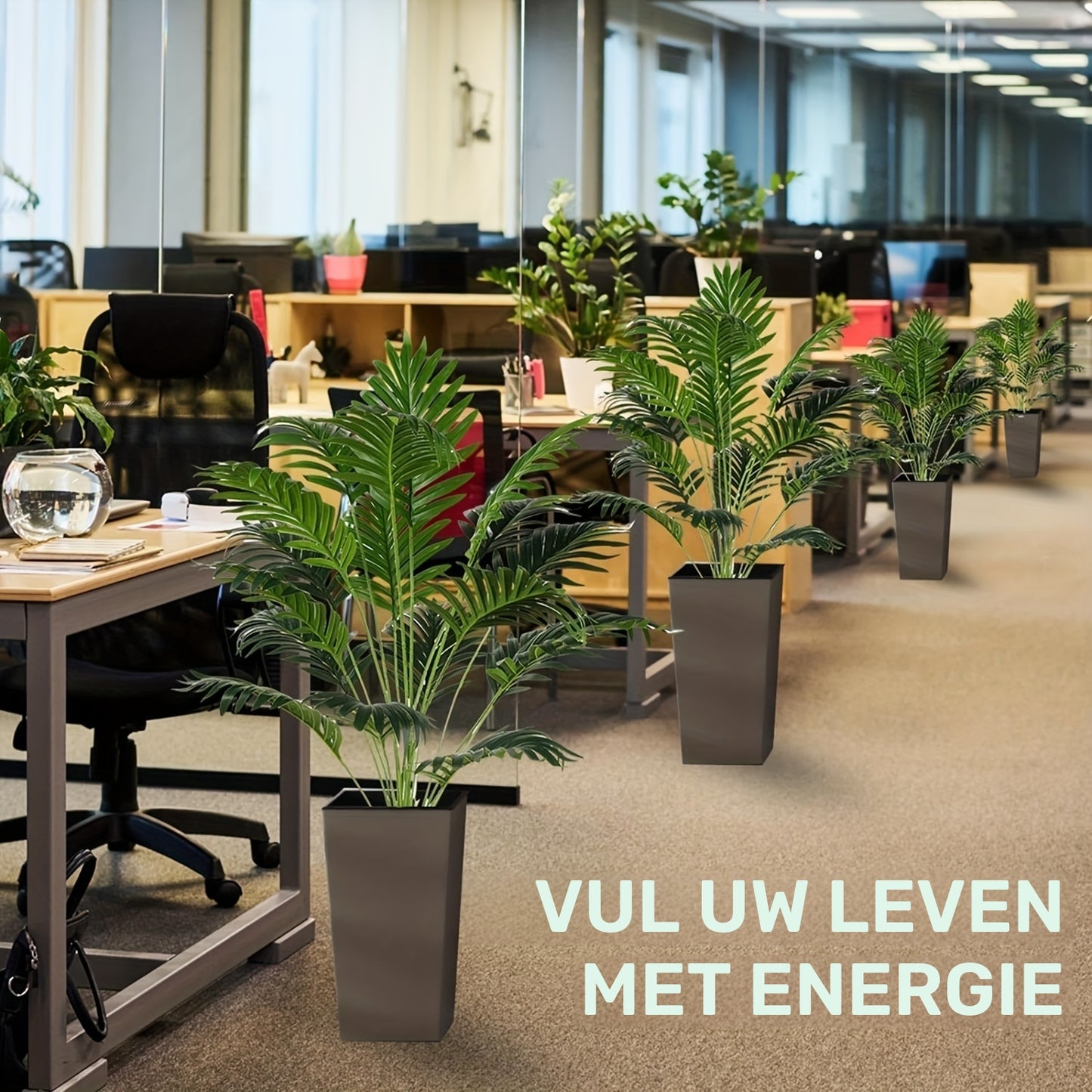 Set van 2 Realistische Kunstplanten (zonder pot)