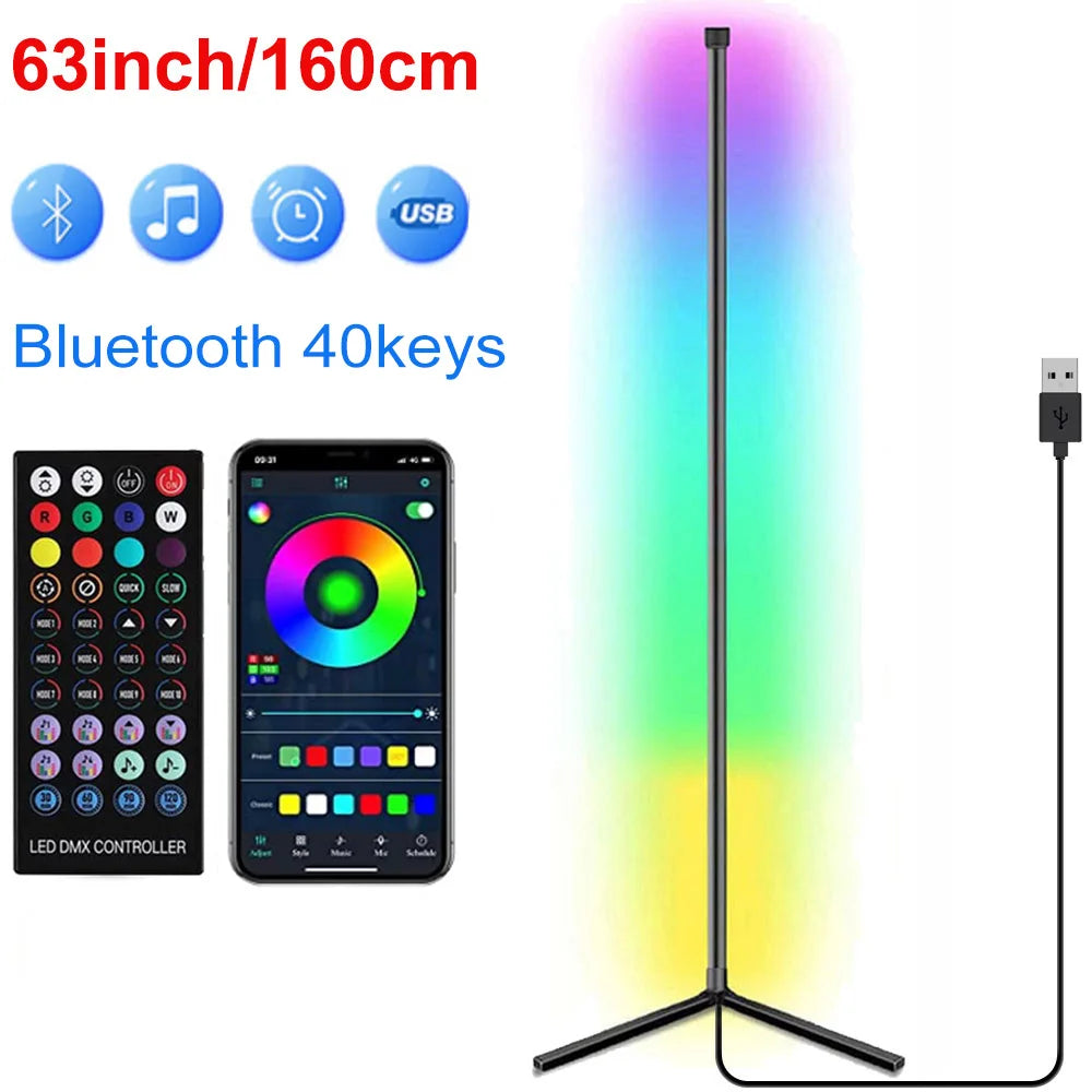 LumoHoek – Slimme RGB Hoekvloerlamp met Spraakbediening (smart light voor gaming room