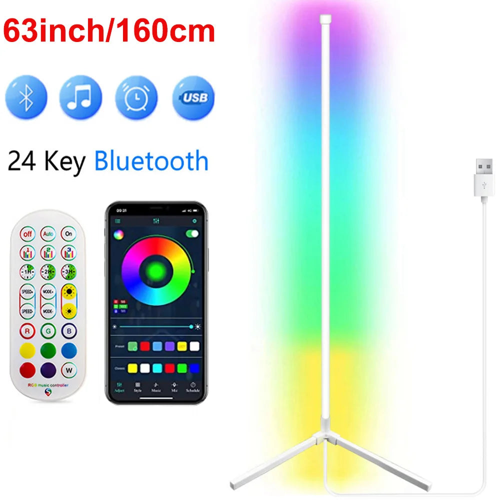 LumoHoek – Slimme RGB Hoekvloerlamp met Spraakbediening (smart light voor gaming room