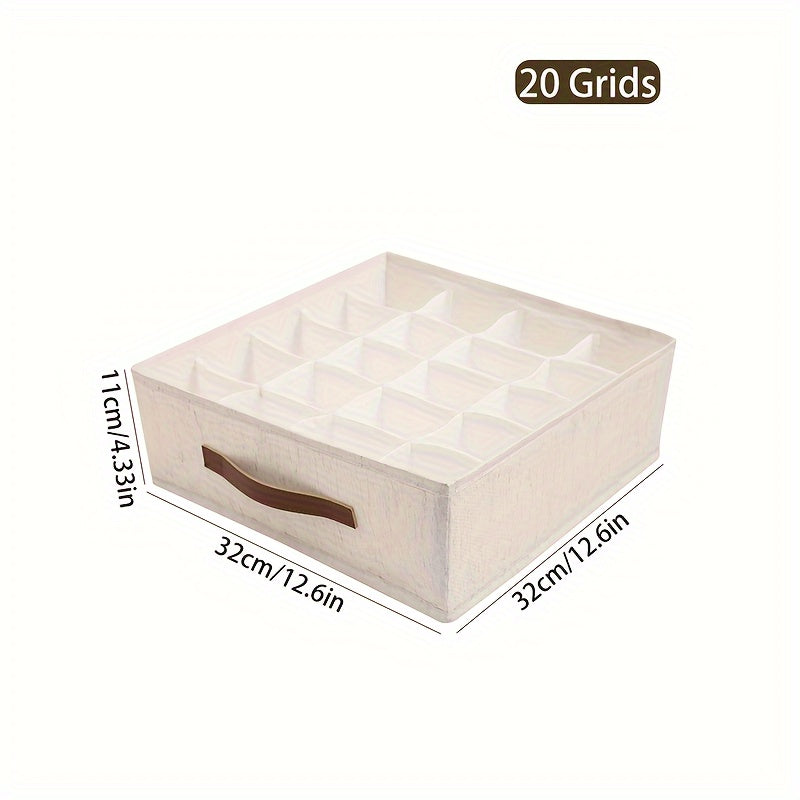 Beige Opvouwbare Lade Organizer met Roségouden Handvatten – Stijlvolle Kastoplossing