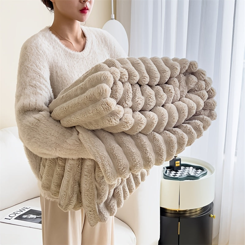 Luxe Dubbelzijdige Pluche Deken – Zacht, Warm & Stijlvol
