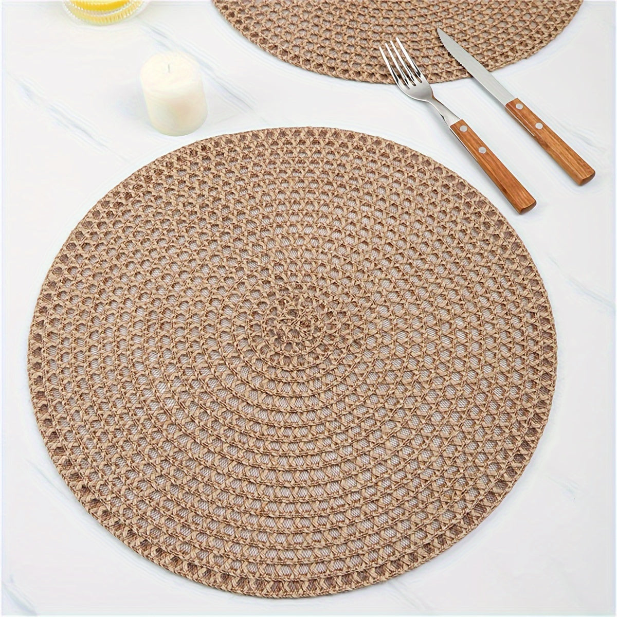 Boho Chic Geweven Jute Onderzetters – 4-delige Set