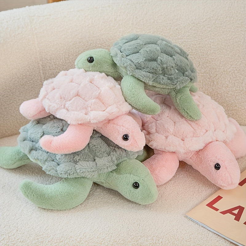 Schattige Schildpad Knuffel – Zachte & Knuffelbare Zeeschildpad in Groen/Roze