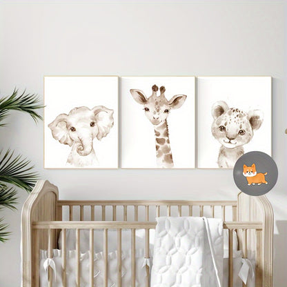 Set Dierenkunst – Olifant, Giraf & Leeuw (Frameloos)