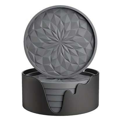 Set van 6 Antislip Onderzetters met Houder – Duurzaam & Praktisch