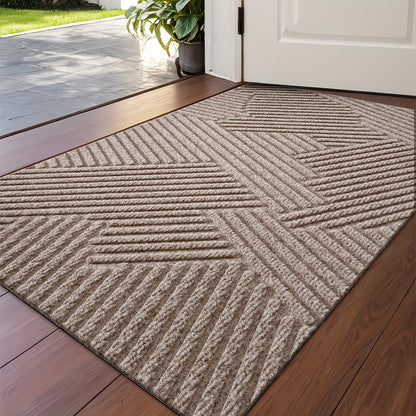 Geometrische Gestreepte Deurmat – Antislip en Absorberend