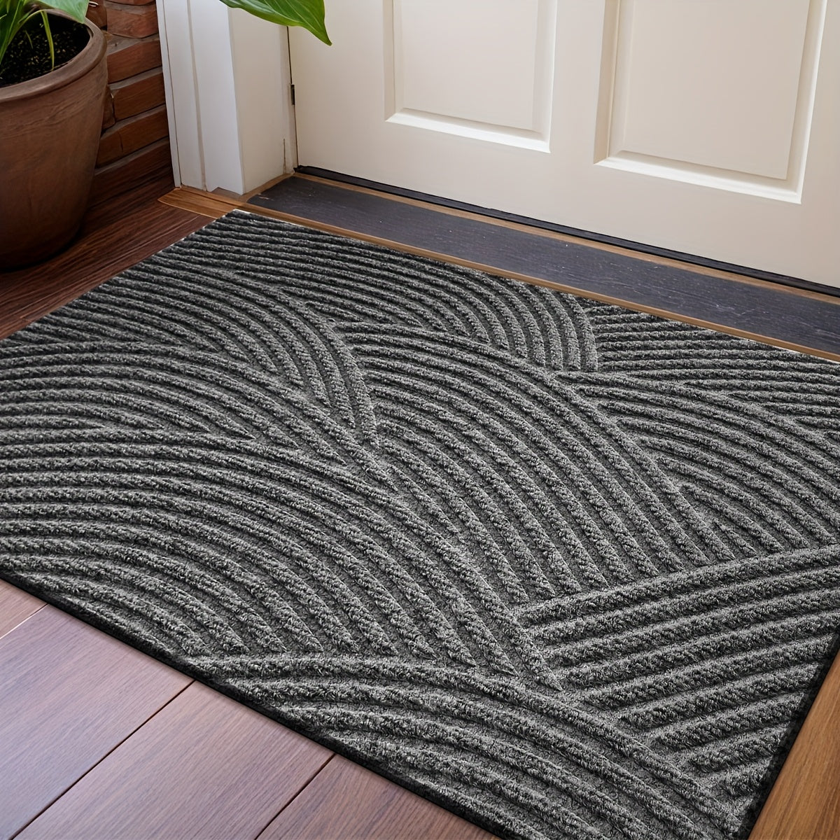 Geometrische Gestreepte Deurmat – Antislip en Absorberend