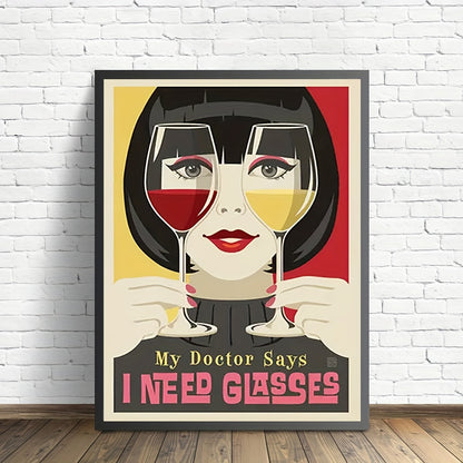 Vintage Wijnposter – Stijlvolle Canvas Muurkunst