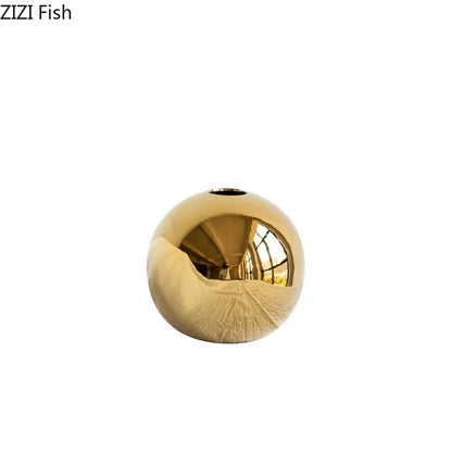 Vergulde Gouden Bal Vaas – Luxe Keramische Decoratie