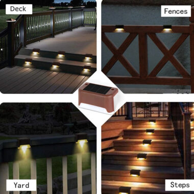 LED Lampen – Sfeervolle Tuinverlichting op Zonne-energie, perfect voor trap of schutting