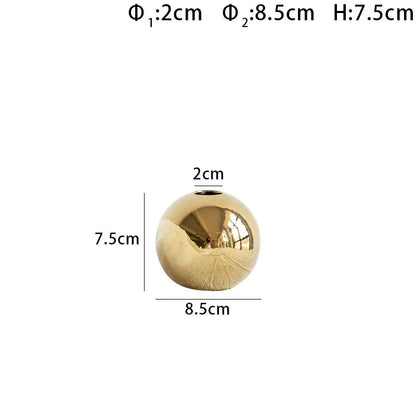Vergulde Gouden Bal Vaas – Luxe Keramische Decoratie