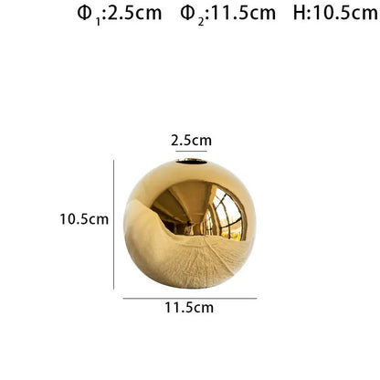 Vergulde Gouden Bal Vaas – Luxe Keramische Decoratie