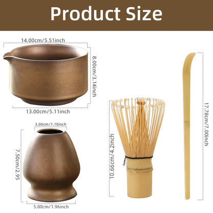 Japans Matcha Theeservies – Traditioneel Bamboe Thee-Accessoireset (4-Delig)