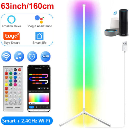 LumoHoek – Slimme RGB Hoekvloerlamp met Spraakbediening (smart light voor gaming room