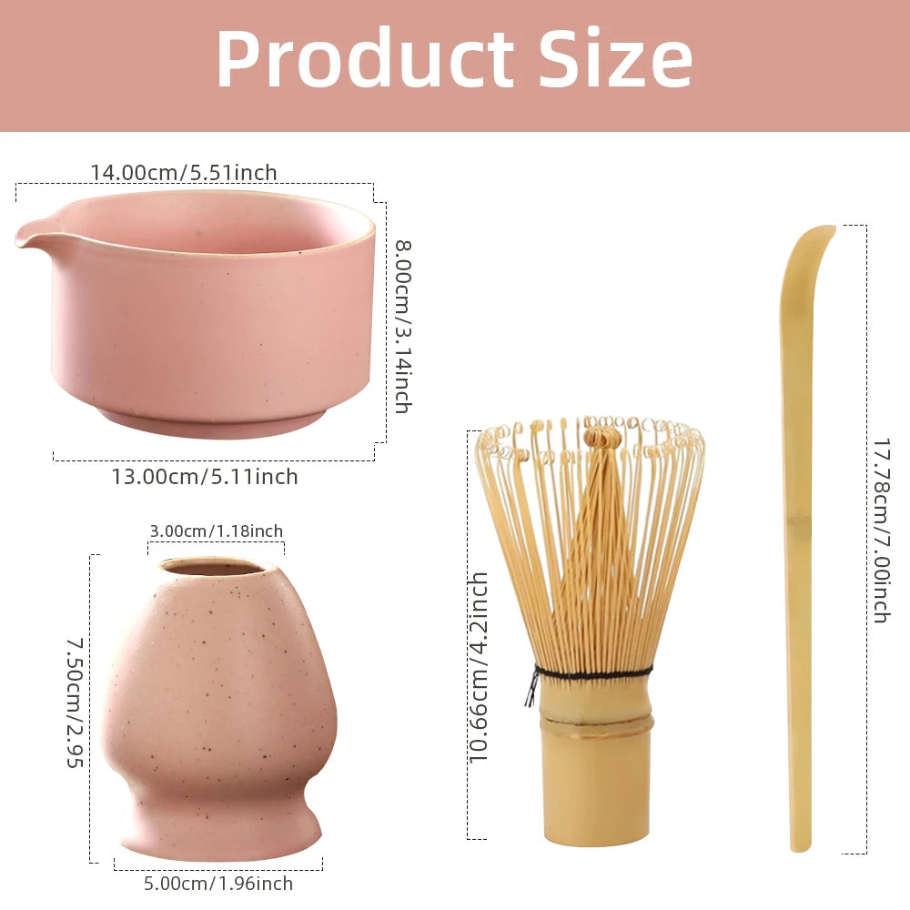 Japans Matcha Theeservies – Traditioneel Bamboe Thee-Accessoireset (4-Delig)