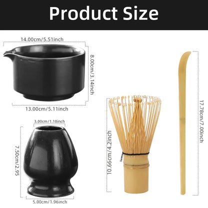 Japans Matcha Theeservies – Traditioneel Bamboe Thee-Accessoireset (4-Delig)