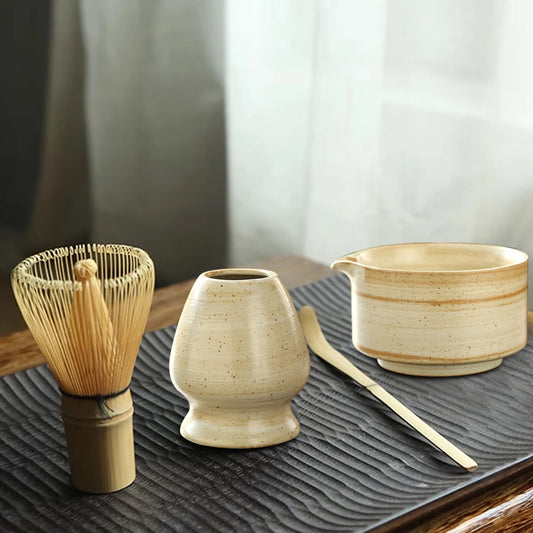 Japans Matcha Theeservies – Traditioneel Bamboe Thee-Accessoireset (4-Delig)