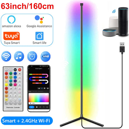 LumoHoek – Slimme RGB Hoekvloerlamp met Spraakbediening (smart light voor gaming room