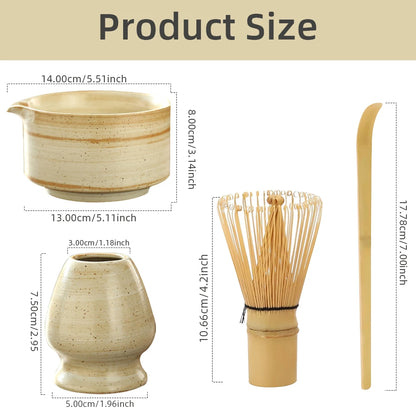 Japans Matcha Theeservies – Traditioneel Bamboe Thee-Accessoireset (4-Delig)