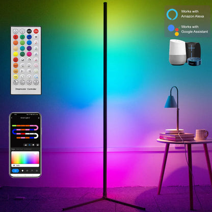 LumoHoek – Slimme RGB Hoekvloerlamp met Spraakbediening (smart light voor gaming room