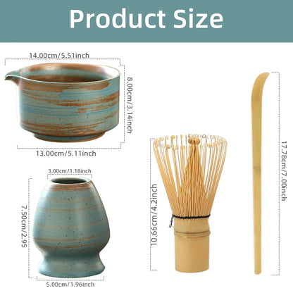 Japans Matcha Theeservies – Traditioneel Bamboe Thee-Accessoireset (4-Delig)