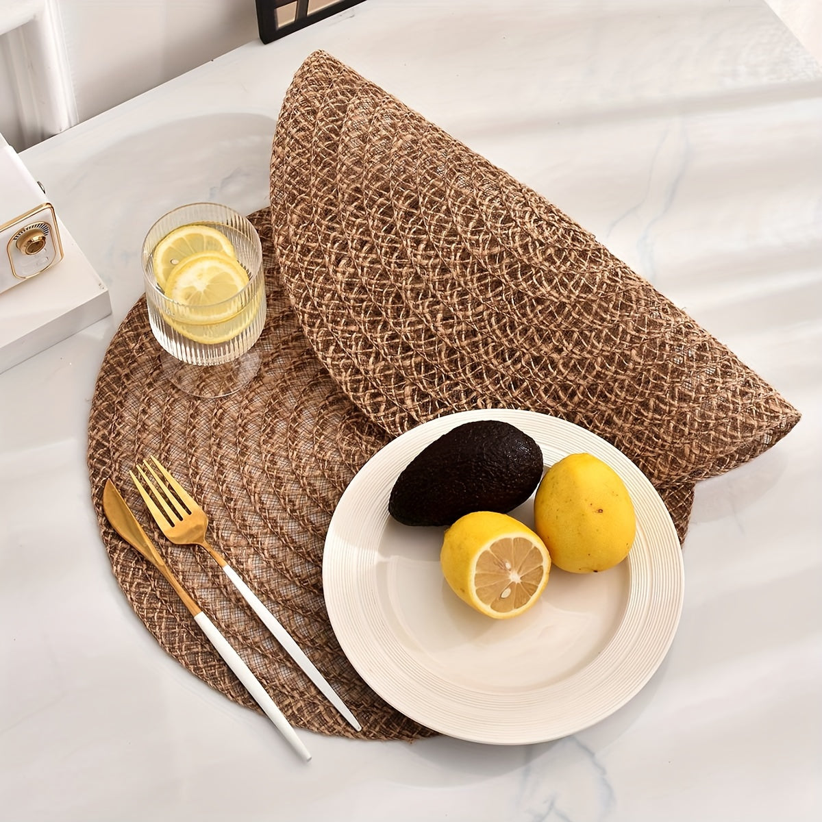 Boho Chic Geweven Jute Onderzetters – 4-delige Set
