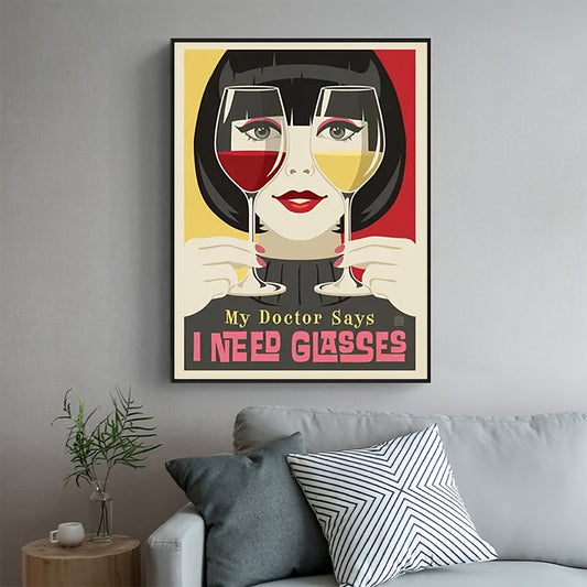 Vintage Wijnposter – Stijlvolle Canvas Muurkunst