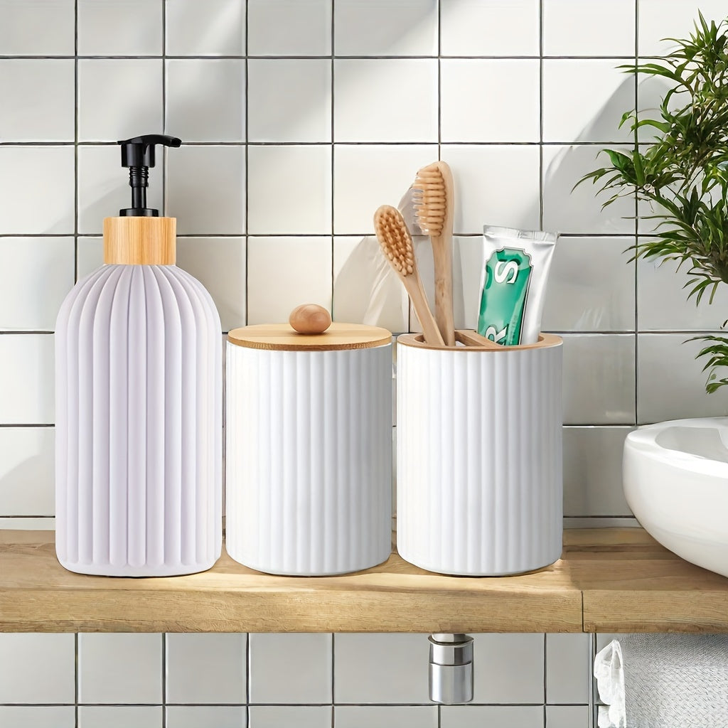 3-delige Badkamer Dispenser Set – Praktisch en Stijlvol