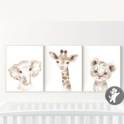 Set Dierenkunst – Olifant, Giraf & Leeuw (Frameloos)