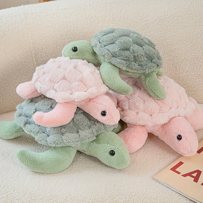 Schattige Schildpad Knuffel – Zachte & Knuffelbare Zeeschildpad in Groen/Roze