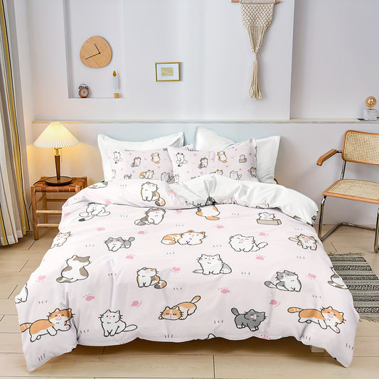 Schattige Katten Beddengoedset – 3-delig