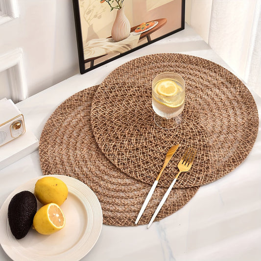 Boho Chic Geweven Jute Onderzetters – 4-delige Set